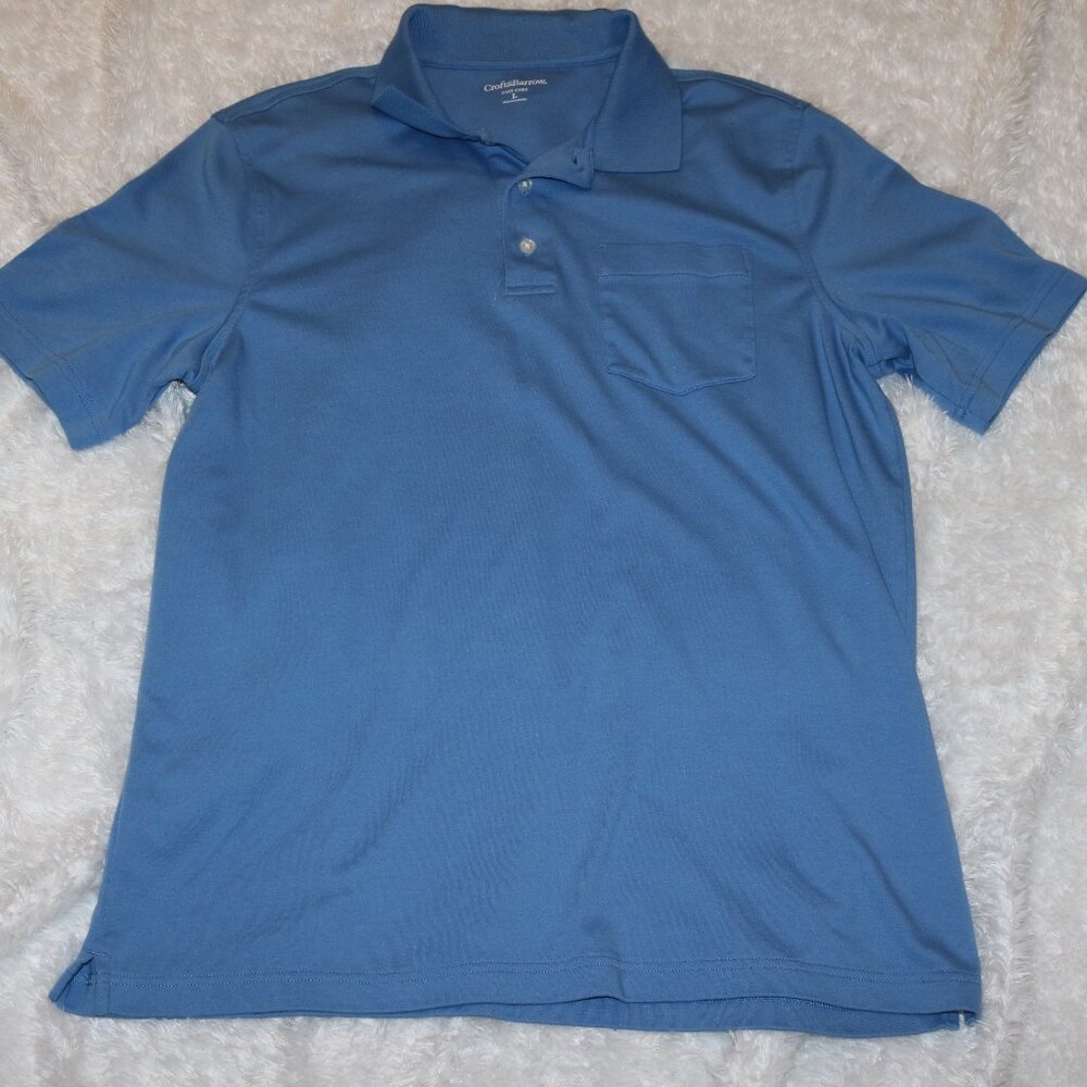 Croft & Barrow men's polo shirt size L pretty blue good shape